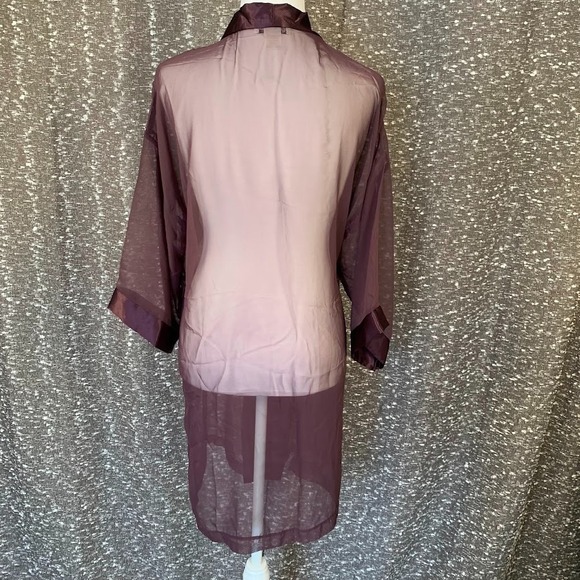 Vintage Intimate Affair California Purple Sheer Robe No Belt Women's Large - Picture 6 of 8